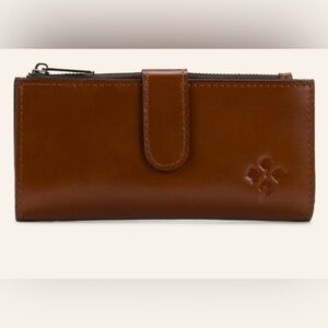 Patricia Nash Cognac Brown Leather Snap Wallet